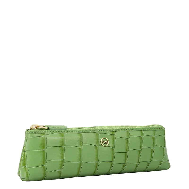 Da Milano Kiwi Croco Leather Multi Pouch - Kiwi  | Best Price UAE